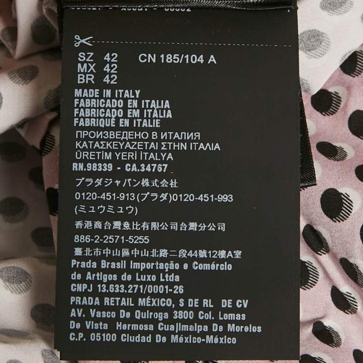 Pre Owned Prada Pink Cotton Polka Dot Shirt XL