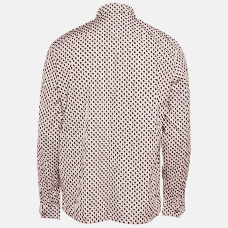 Pre Owned Prada Pink Cotton Polka Dot Shirt XL