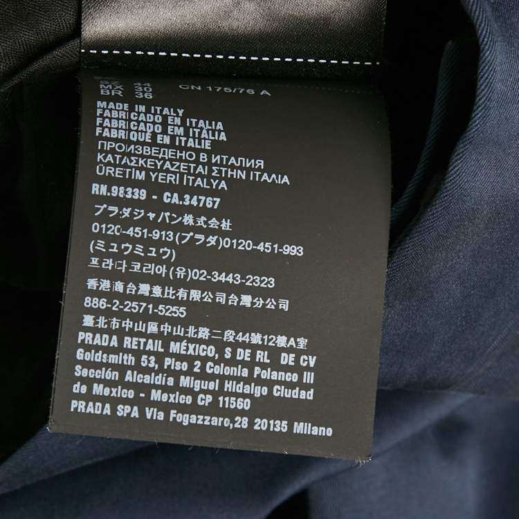 Pre Owned Prada Blue Gabardine Chino Pants XS