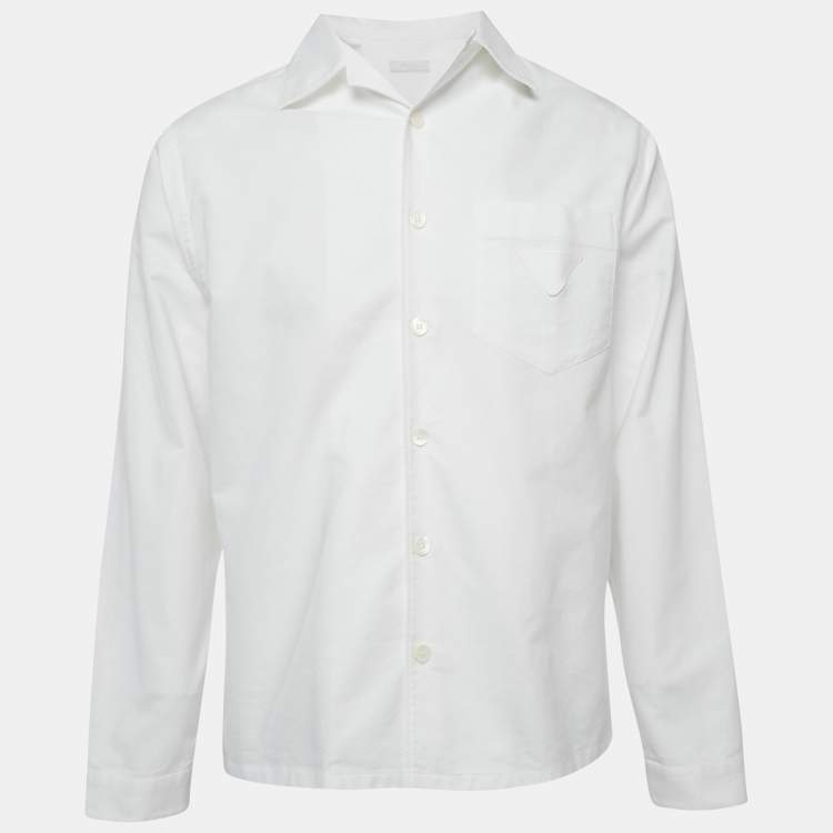 Pre Owned Prada White Cotton Long Sleeve Shirt S