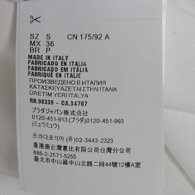 Pre Owned Prada White Cotton Long Sleeve Shirt S