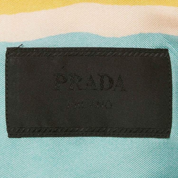 Pre Owned Prada Multicolor Striped Silk Bowling Shirt S