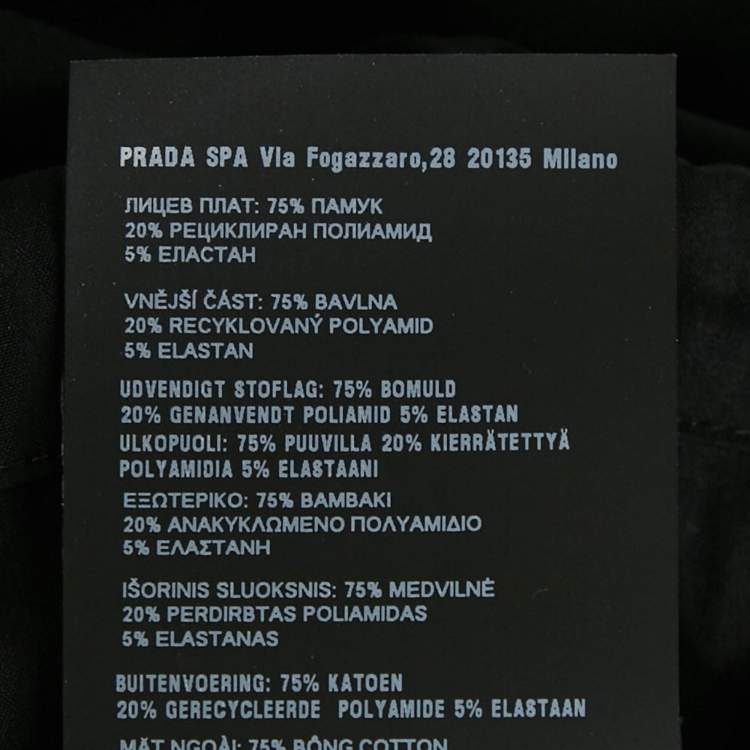 Pre Owned Prada Black Cotton Short Sleeve Zip Up Shirt XS