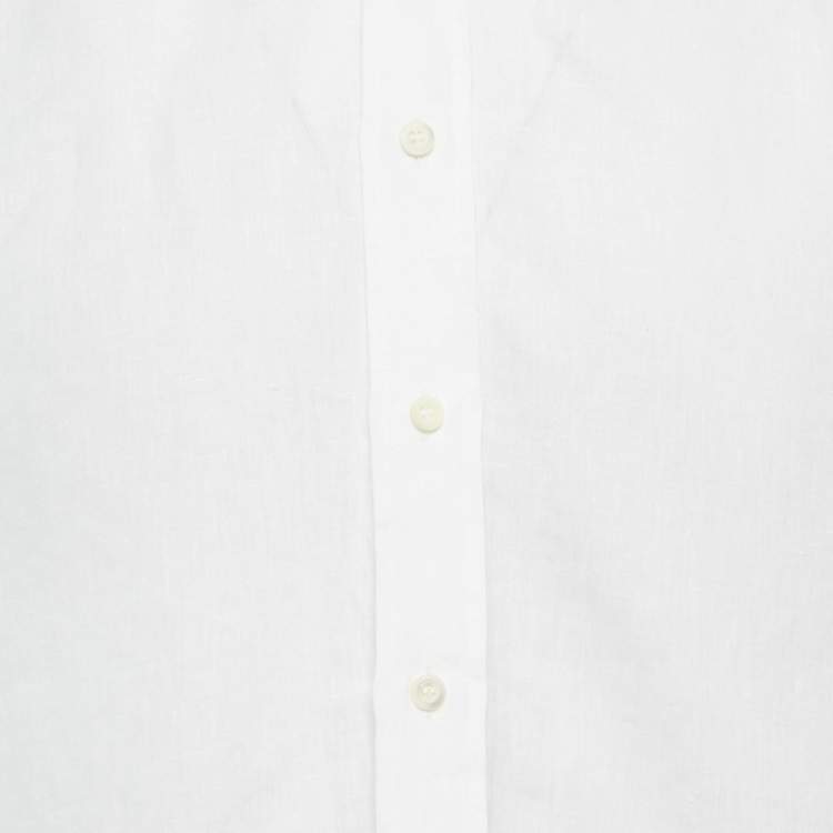 Pre Owned Prada White Cotton Long Sleeve Shirt M