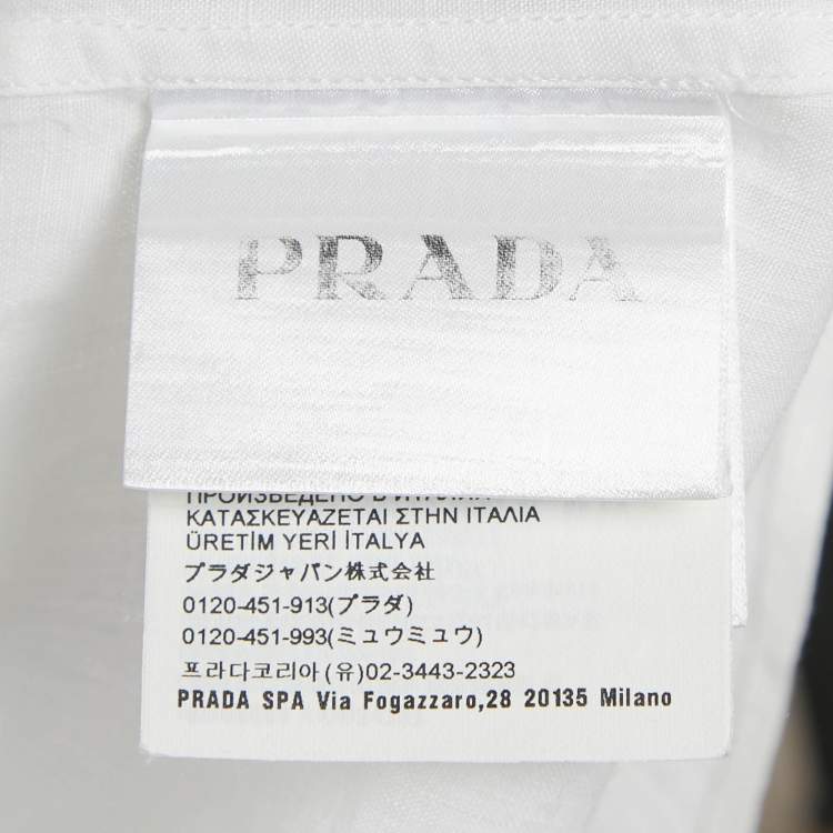 Pre Owned Prada White Cotton Long Sleeve Shirt M