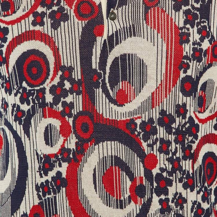 مملوكة مسبقًا تي شيرت برادا بولو تريكو جاكار حرير وقطن متعدد الألوان متوسط