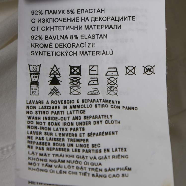 مملوكة مسبقًا Prada White Cotton Knit Pocket Logo Detail T-Shirt L