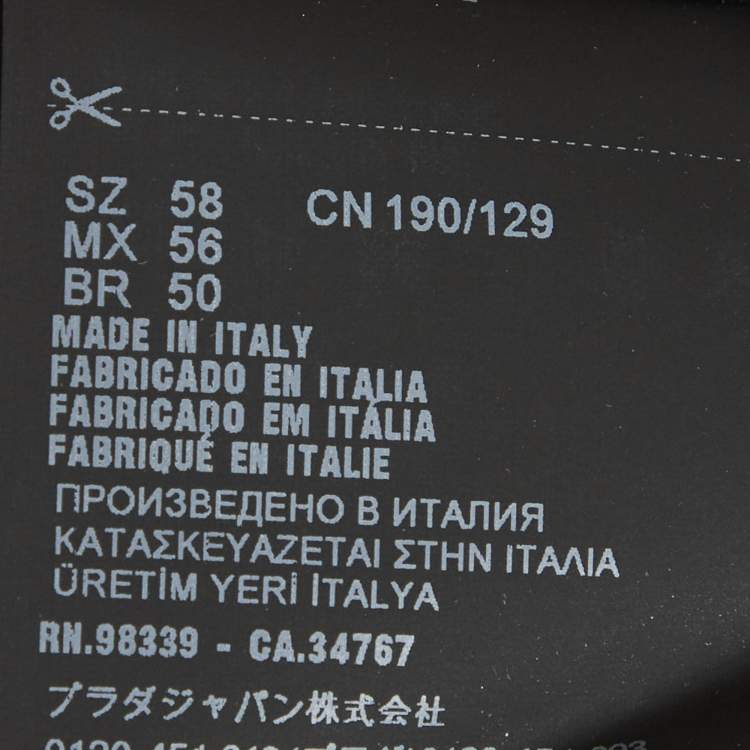 مملوكة مسبقًا بنطال كشمير أسود بجلد تقليم برادا بمقاس كبير جداً جداً (٤ اكس لارج)