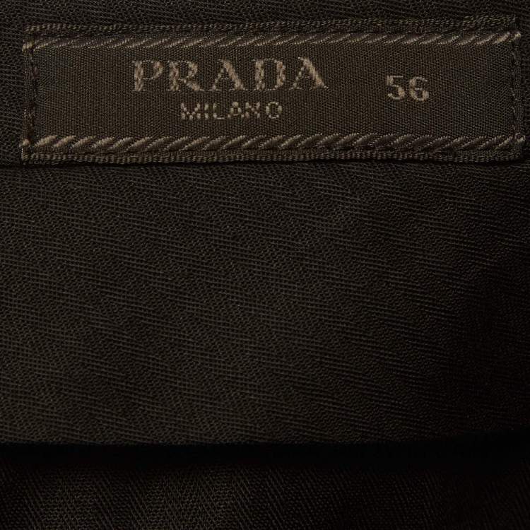 Pre Owned Prada Blue Cotton Formal Trousers XXXL