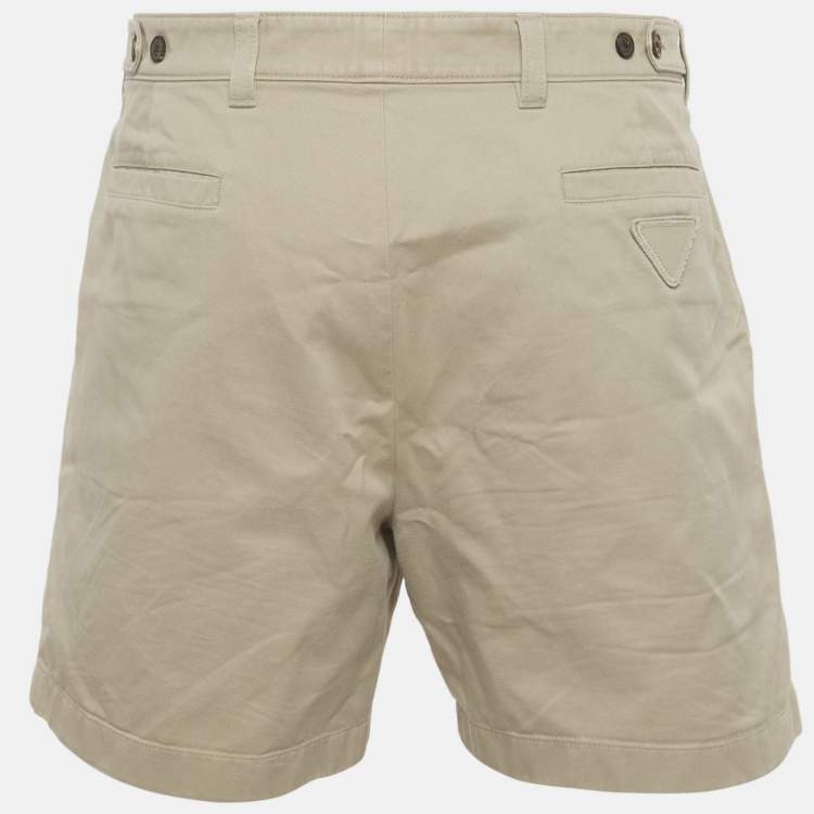 مملوكة مسبقًا Prada Beige Gabardine Shorts XXXL