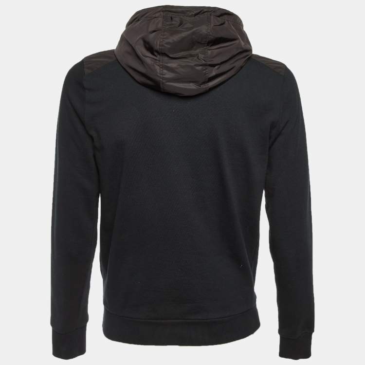 Pre Owned Prada Black Cotton & Polyamide Zip Up Jacket M