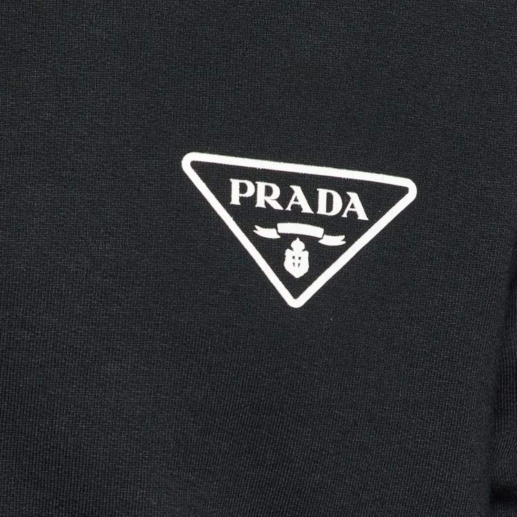 Pre Owned Prada Black Cotton & Polyamide Zip Up Jacket M