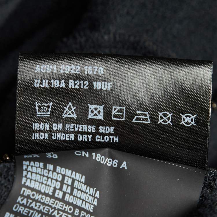 Pre Owned Prada Black Cotton & Polyamide Zip Up Jacket M