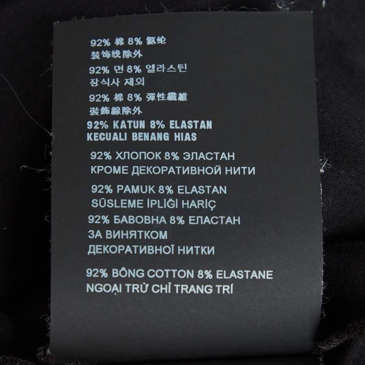 Pre Owned Prada Black Logo Embroidered Jersey T-Shirt XL