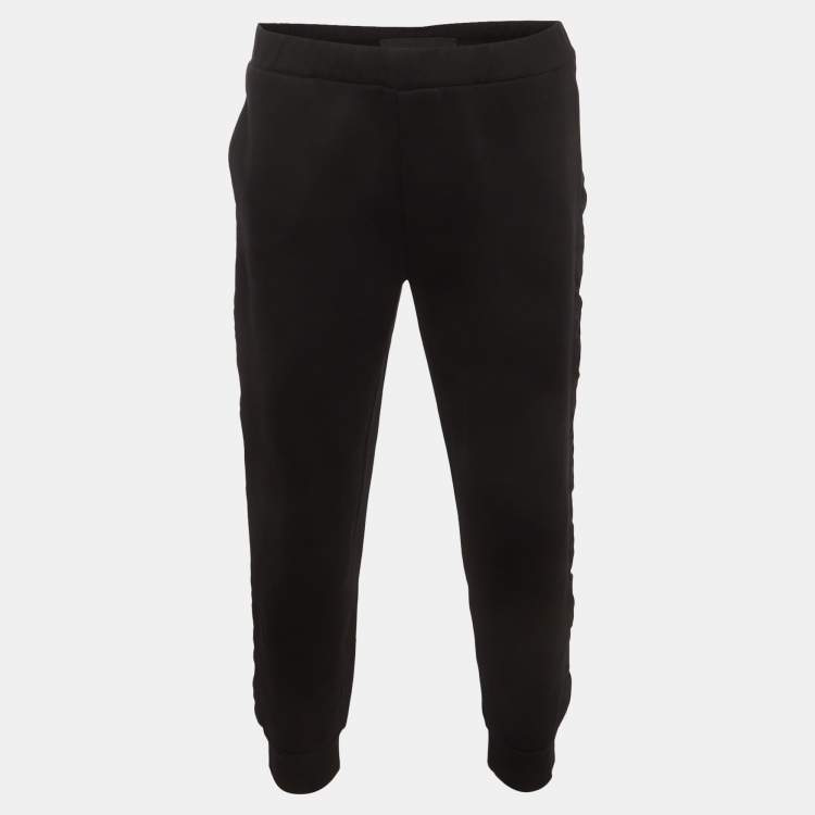 Prada Re-Nylon Black Side Striped Cotton Track Pants XXXL