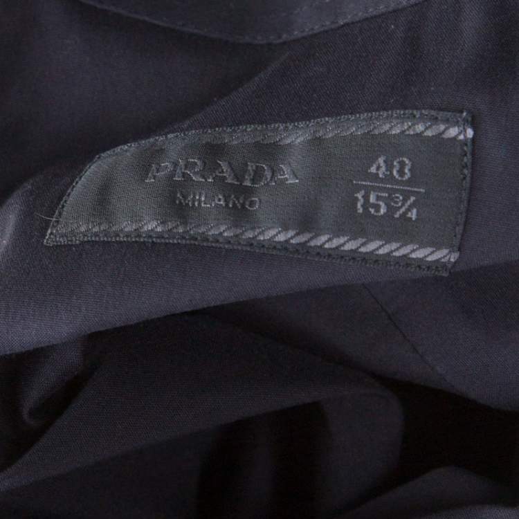 مملوكة مسبقًا Prada Black Cotton Stretch Button Front Long Sleeve Shirt L
