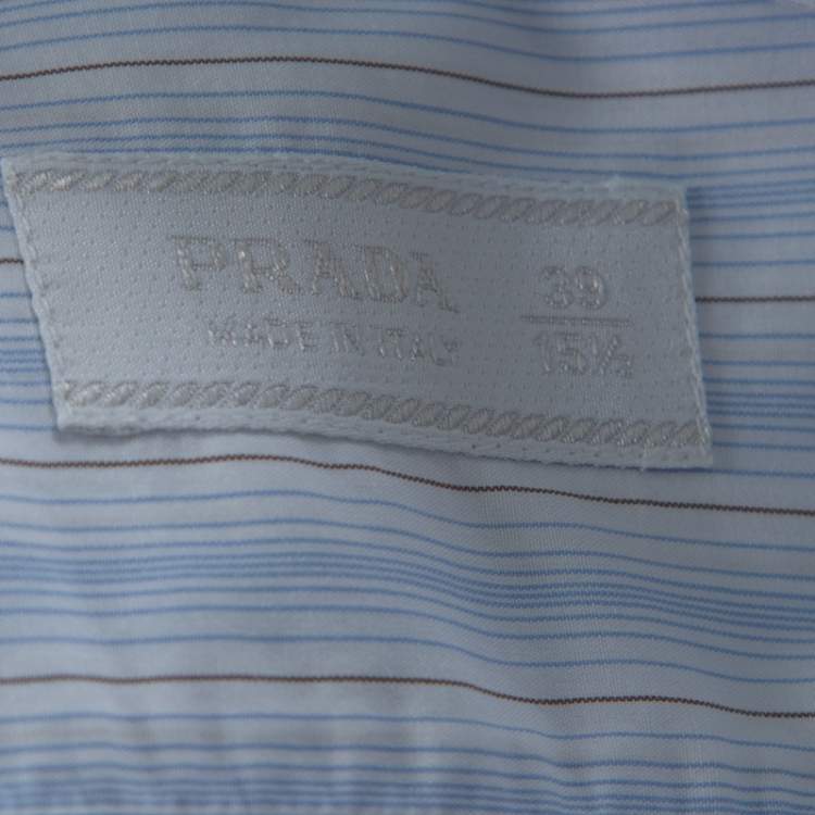 Pre Owned Prada Multicolor Striped Cotton Button Front Long Sleeve Shirt M