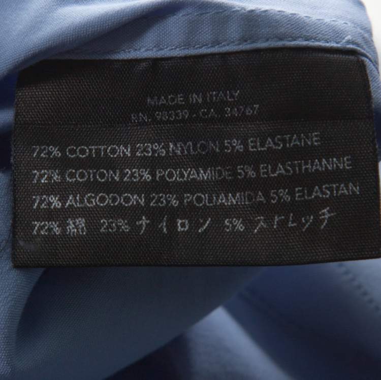 مملوكة مسبقًا Prada Blue Cotton Blend Full Sleeve Shirt M
