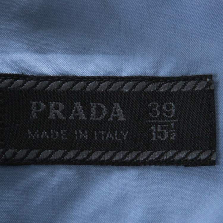 مملوكة مسبقًا Prada Blue Cotton Blend Full Sleeve Shirt M