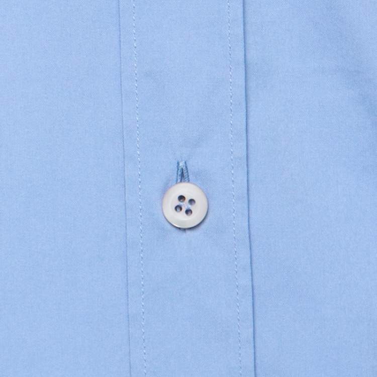 مملوكة مسبقًا Prada Blue Cotton Blend Full Sleeve Shirt M