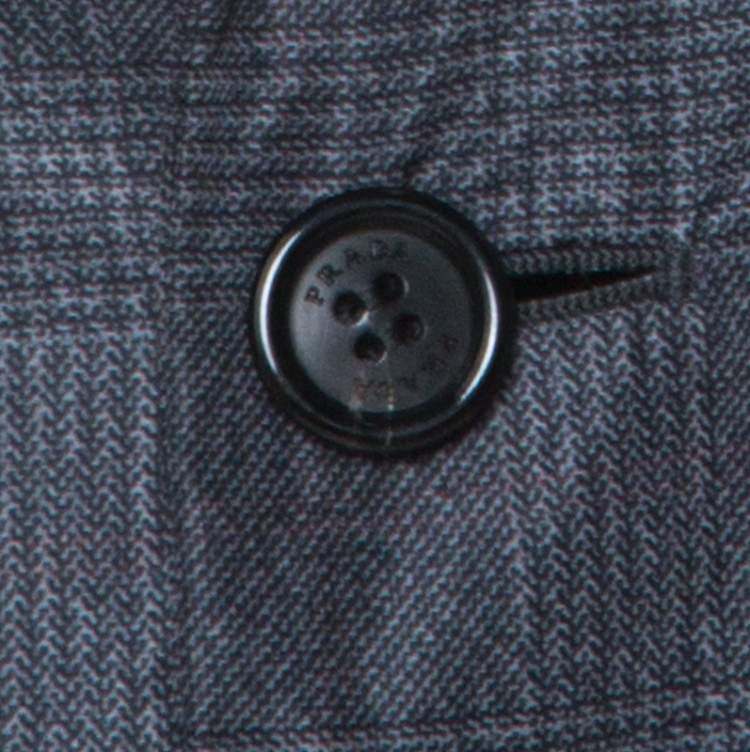 Pre Owned Prada Grey Herringbone Check Padded Blazer M