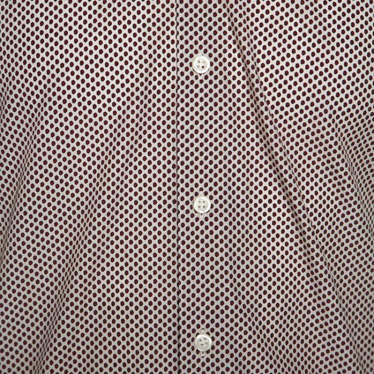Pre Owned Prada Multicolor Dotted Print Cotton Button Front Shirt S