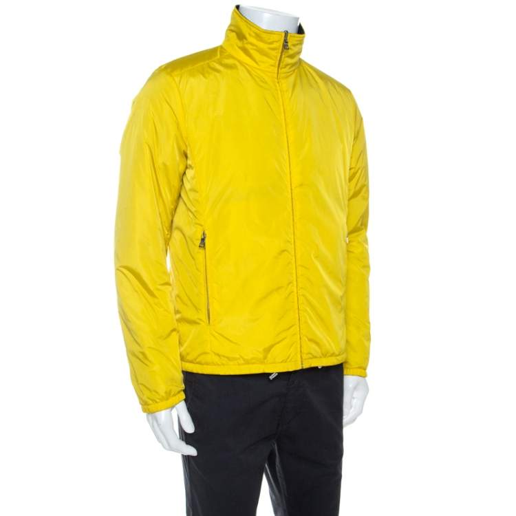 Pre Owned Prada Bicolor Quilted Zip Front Reversible Jacket M