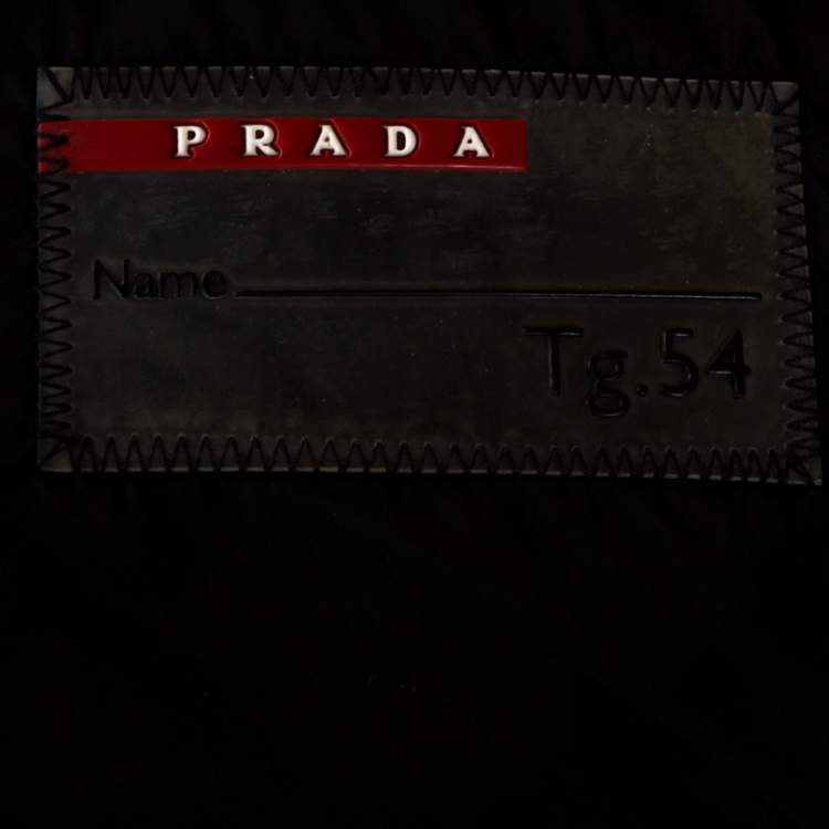Pre Owned Prada Black Nylon Zip Front Jacket XXL