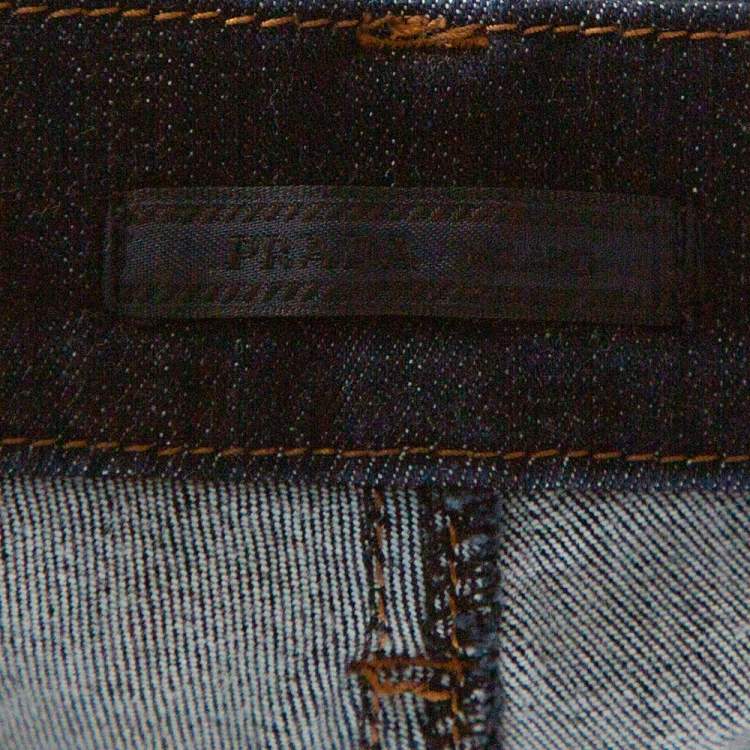 Pre Owned Prada Navy Blue Denim Skinny Fit Jeans S