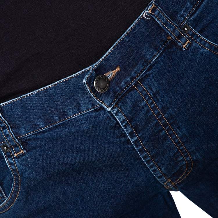 Pre Owned Prada Indigo Stretch Denim Straight Leg Jeans L