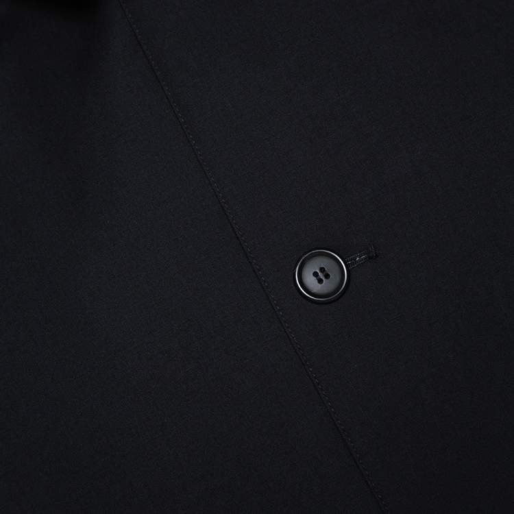 Pre Owned Prada Black Coated Nylon Button Front Coat L