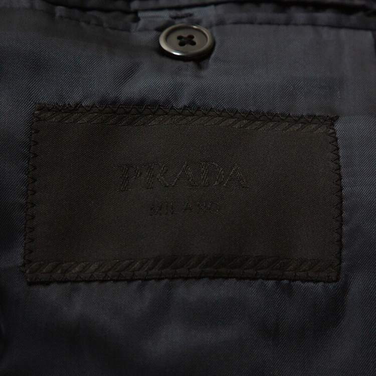 Pre Owned Prada Navy Blue Wool & Mohair Tailored Suit L