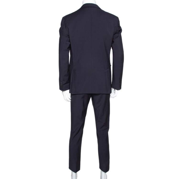 Pre Owned Prada Navy Blue Wool & Mohair Tailored Suit L