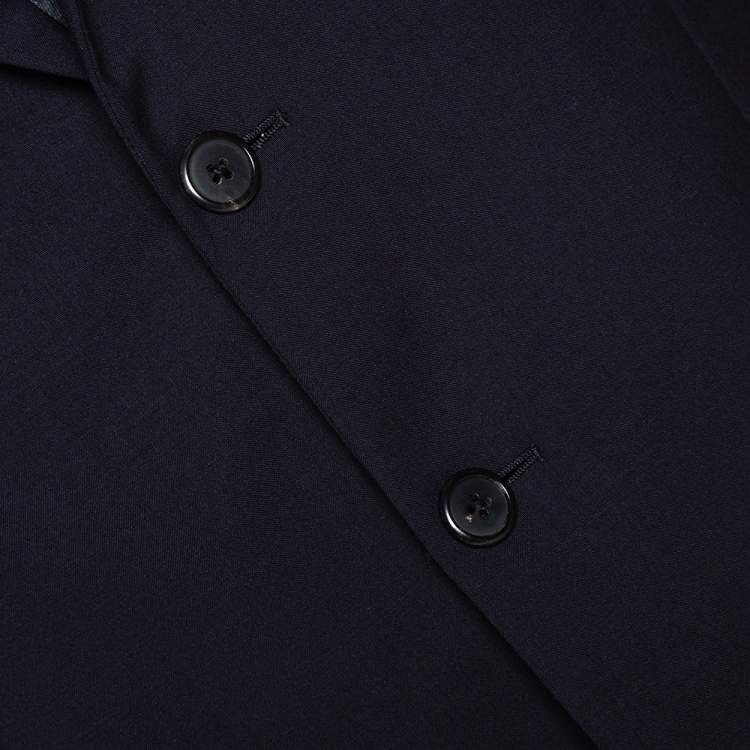 Pre Owned Prada Navy Blue Wool & Mohair Tailored Suit L