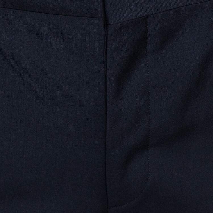 Pre Owned Prada Navy Blue Mohair & Wool Tailored Slim Fit Trousers L