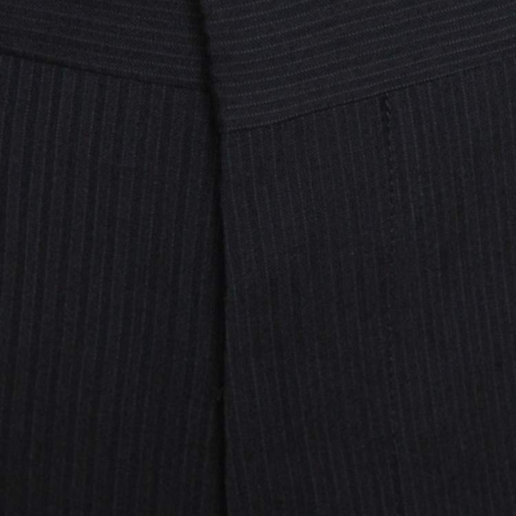 Pre Owned Prada Black Pinstriped Mohair & Silk Tailored Trousers L