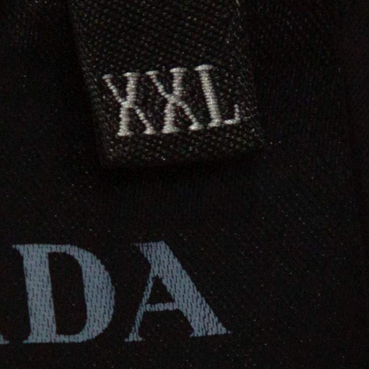 Pre Owned Prada Charcoal Grey Stretch Cotton Paneled Crew Neck T-Shirt XXL