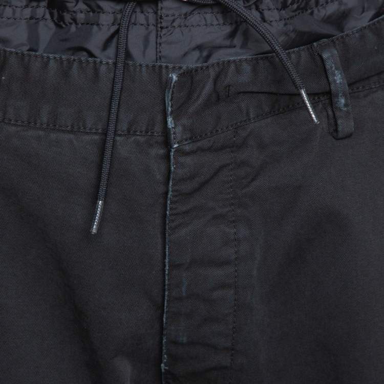 Pre Owned Prada Black Denim Distressed Effect Regular Fit Pants L