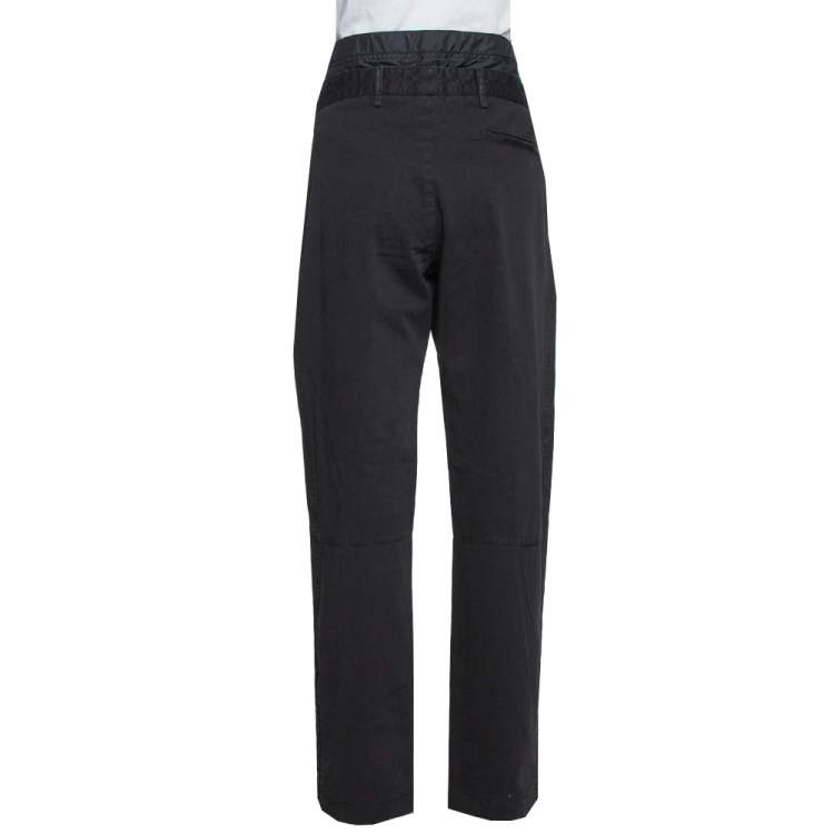 Pre Owned Prada Black Denim Distressed Effect Regular Fit Pants L