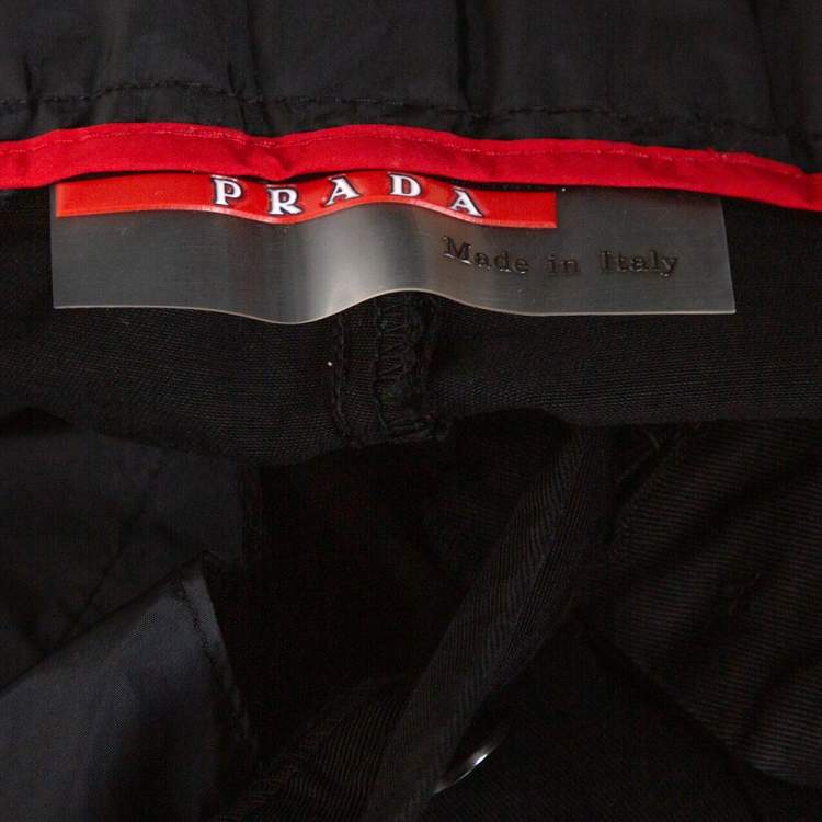 Pre Owned Prada Black Denim Distressed Effect Regular Fit Pants L