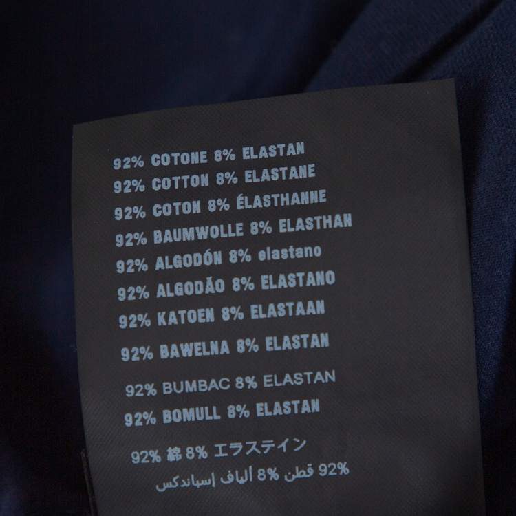 Pre Owned Prada Navy Blue Cotton Pocket Detail Crew Neck T-Shirt M