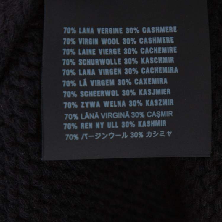 Pre Owned Prada Black Cashmere & Wool Knit Logo Embroidered Jumper S