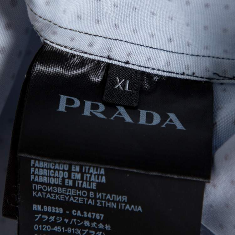 Pre Owned Prada Pink Printed Cotton Patchwork Shirt XL