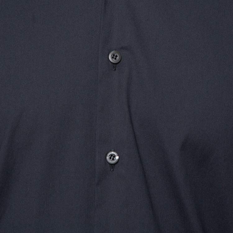 Pre Owned Prada Black Stretch Cotton Long Sleeve Shirt XXL