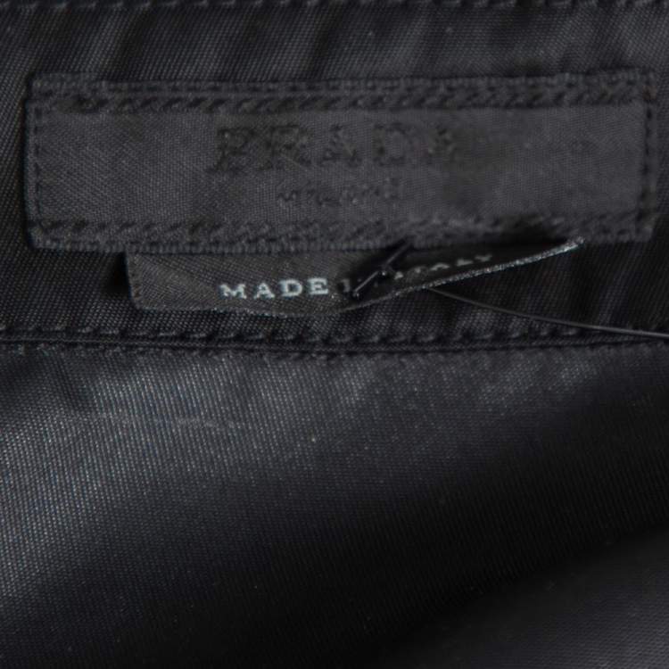 Pre Owned Prada Black Synthetic Safari Bowling Shirt XL