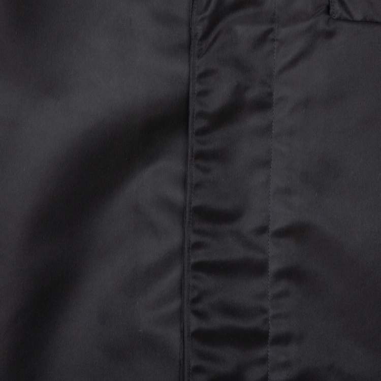 Pre Owned Prada Black Synthetic Safari Bowling Shirt XL