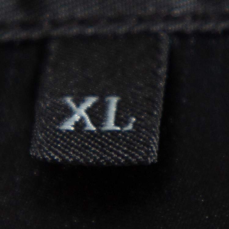 Pre Owned Prada Black Synthetic Safari Bowling Shirt XL