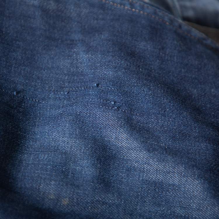 Pre Owned Prada Navy Blue Denim Straight Leg Jeans XL