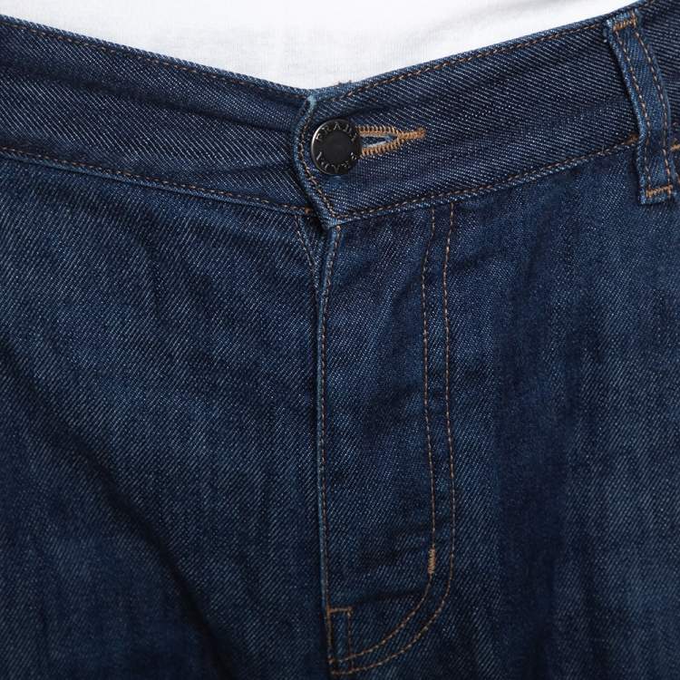 Pre Owned Prada Navy Blue Denim Straight Leg Jeans XL
