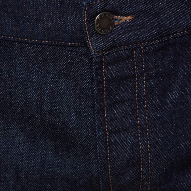 Pre Owned Prada Navy Blue Denim Tight Fit Jeans L